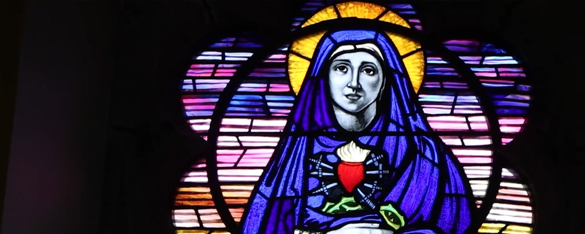 Stained glass detail - Mary